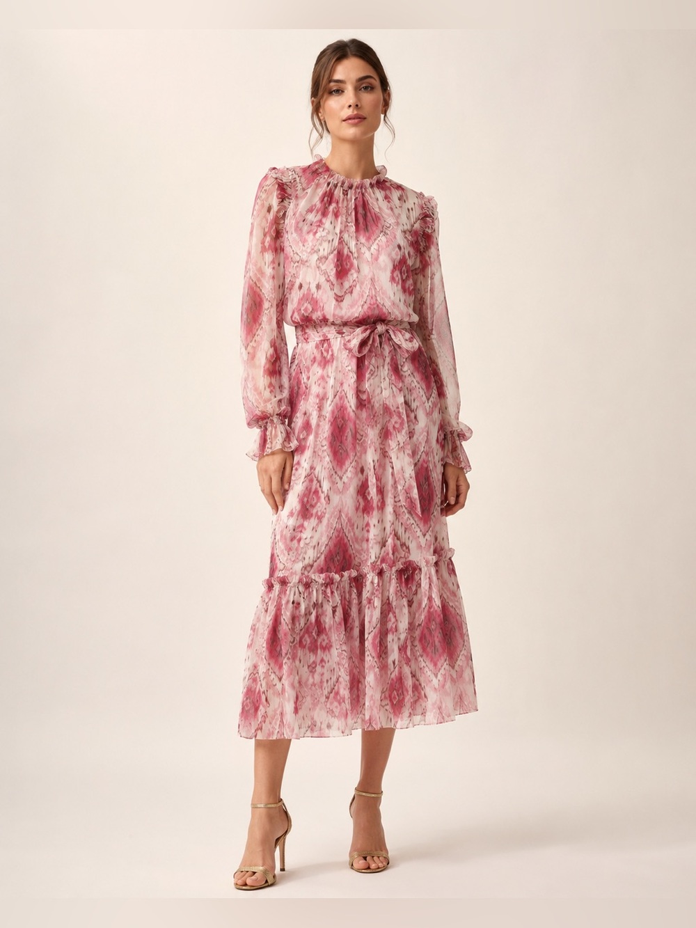 Zimmermann Pink Ikat Print Blouse & Skirt Set | NWOT